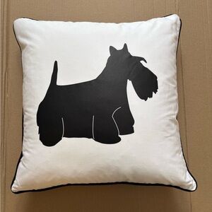 Black and White Dog Silhouette Pillow. NWOT
